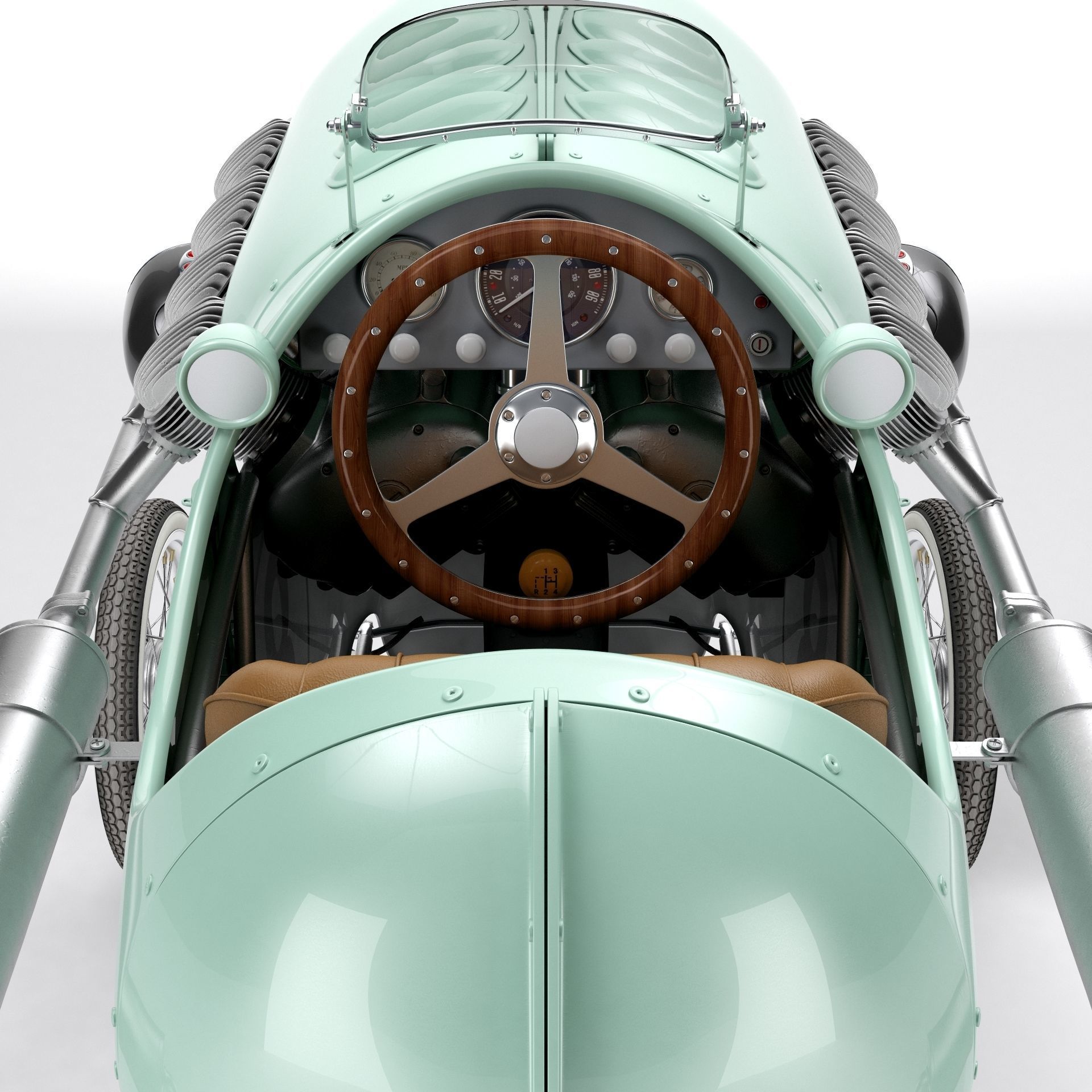 Steampunk Race Car 3D model_12