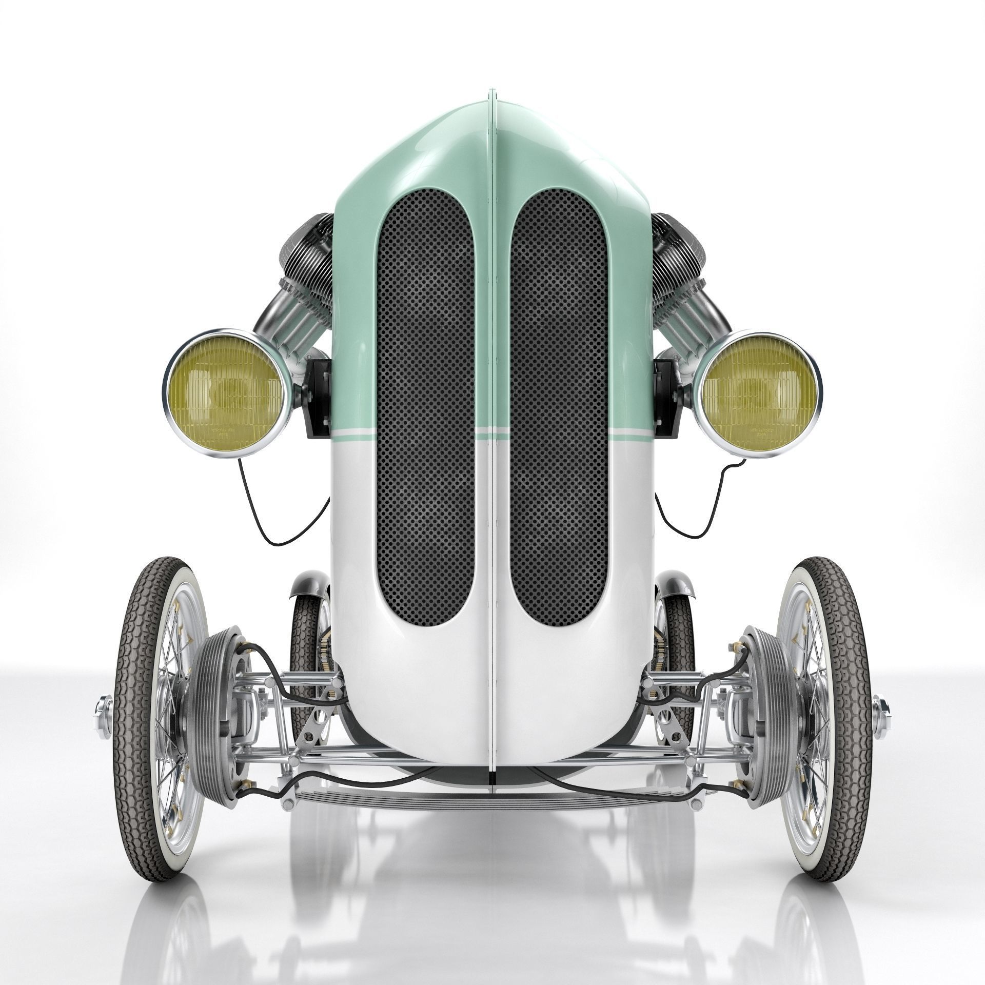Steampunk Race Car 3D model_4