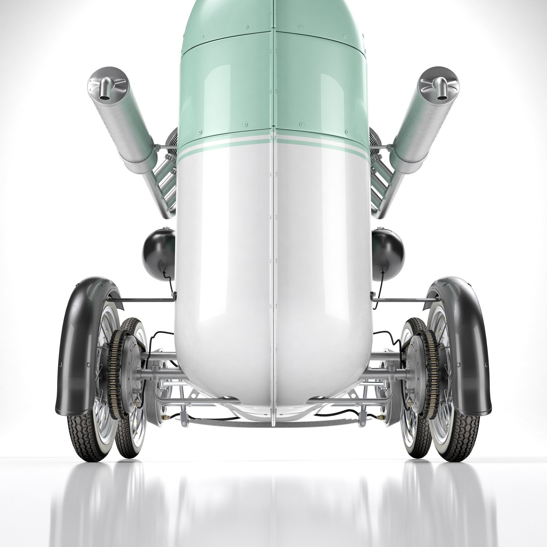 Steampunk Race Car 3D model_14