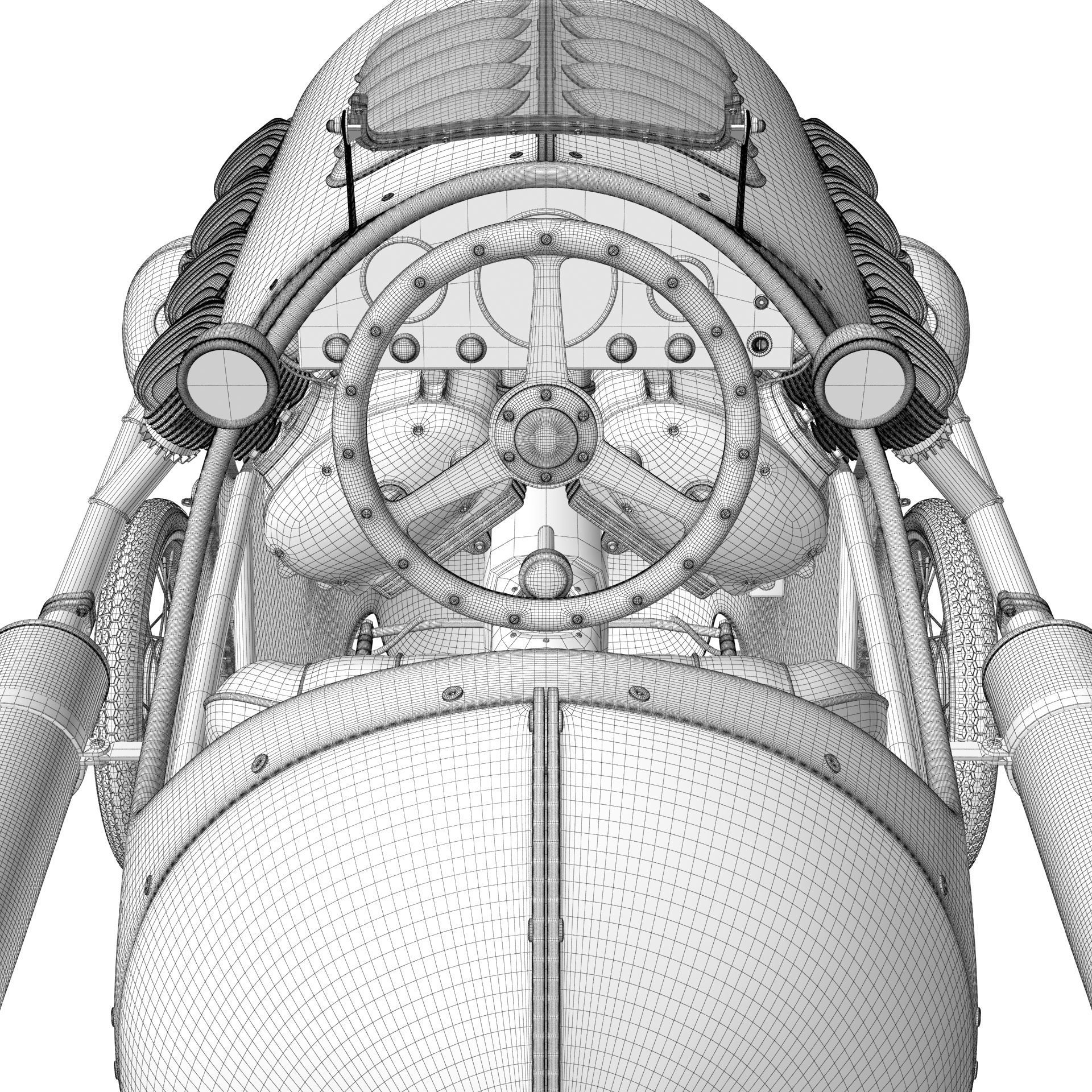 Steampunk Race Car 3D model_27