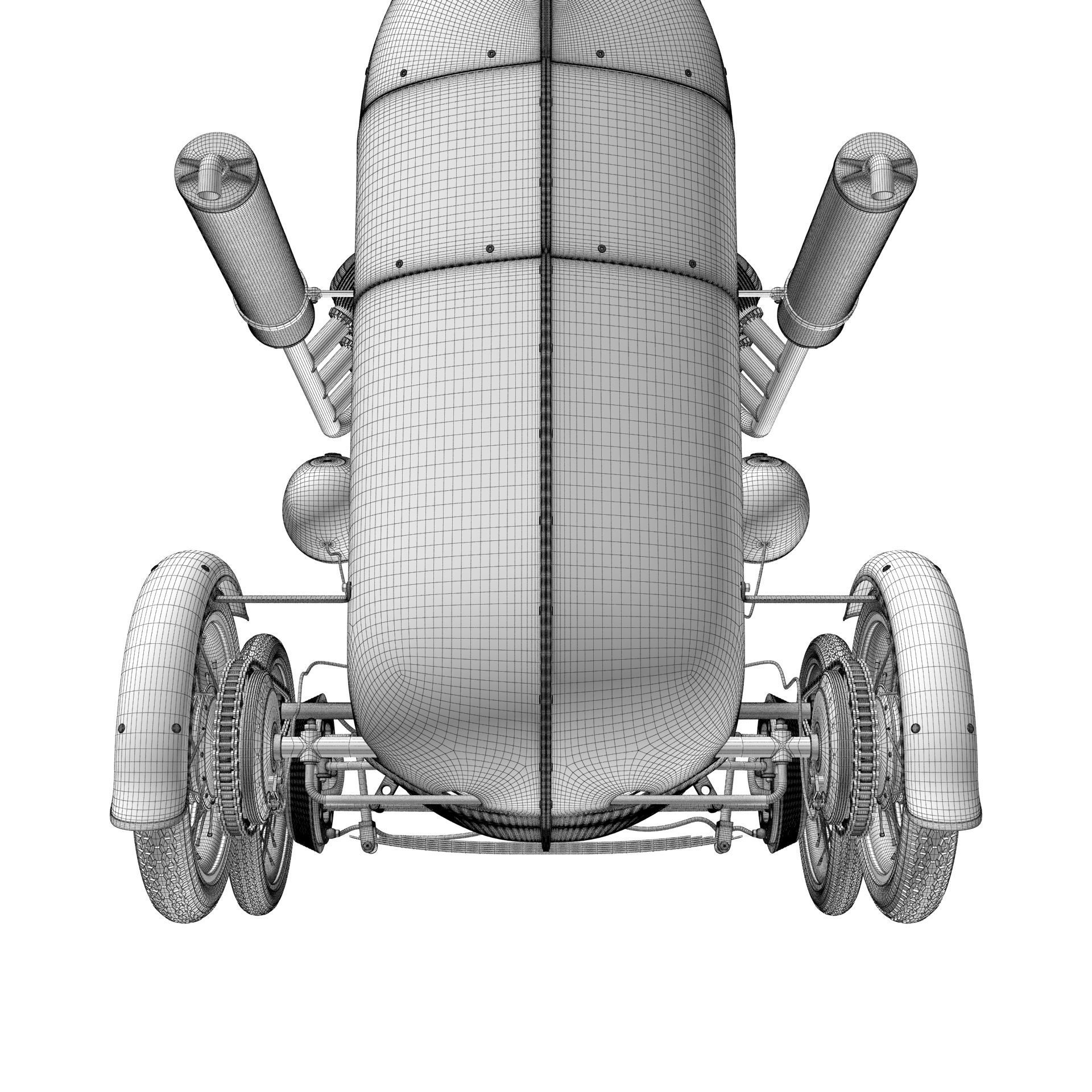 Steampunk Race Car 3D model_29