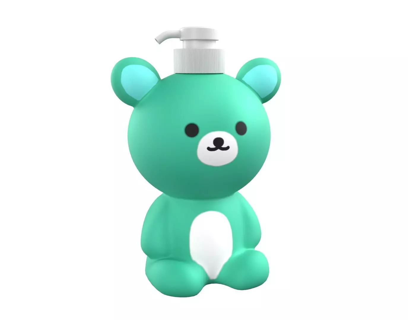 Bear Liquid Soap Dispenser Turquoise 3D model