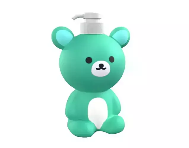 Bear Liquid Soap Dispenser Turquoise 3D model
