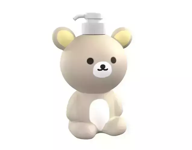Bear Liquid Soap Dispenser White 3D model