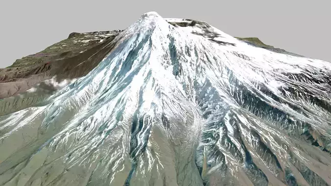 Volcano Tolbachik Kamchatka 3D model
