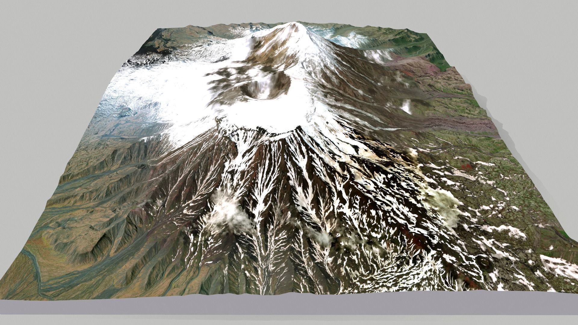 Volcano Tolbachik Kamchatka 3D model_2