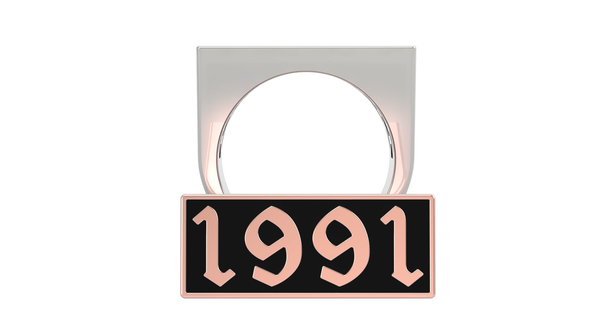 1991 Ring Set with and without gallery Size 5 - 9 US 3D print model_5