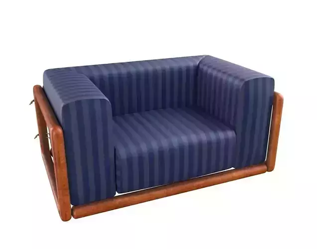 Armchair Modern Sofa No 9 Fabric Blue Line