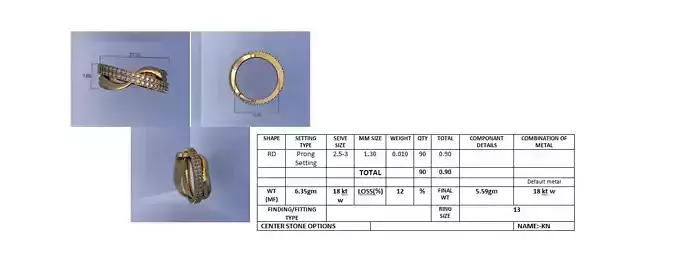 Diamond Band Ring 3D Print Model