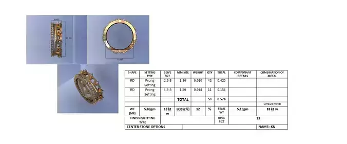 Diamond Band Ring 3D Print Model