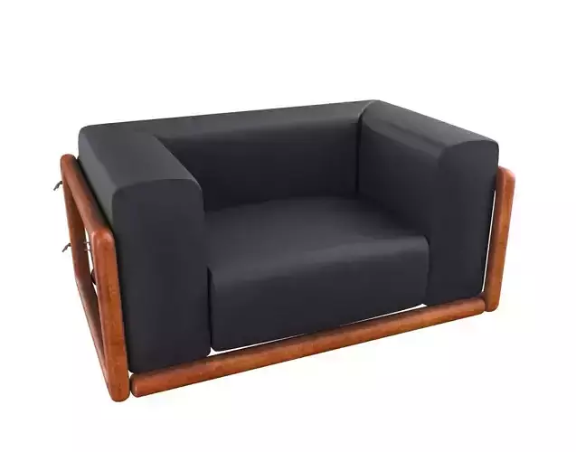 Armchair Modern Sofa No 9 Leather Black