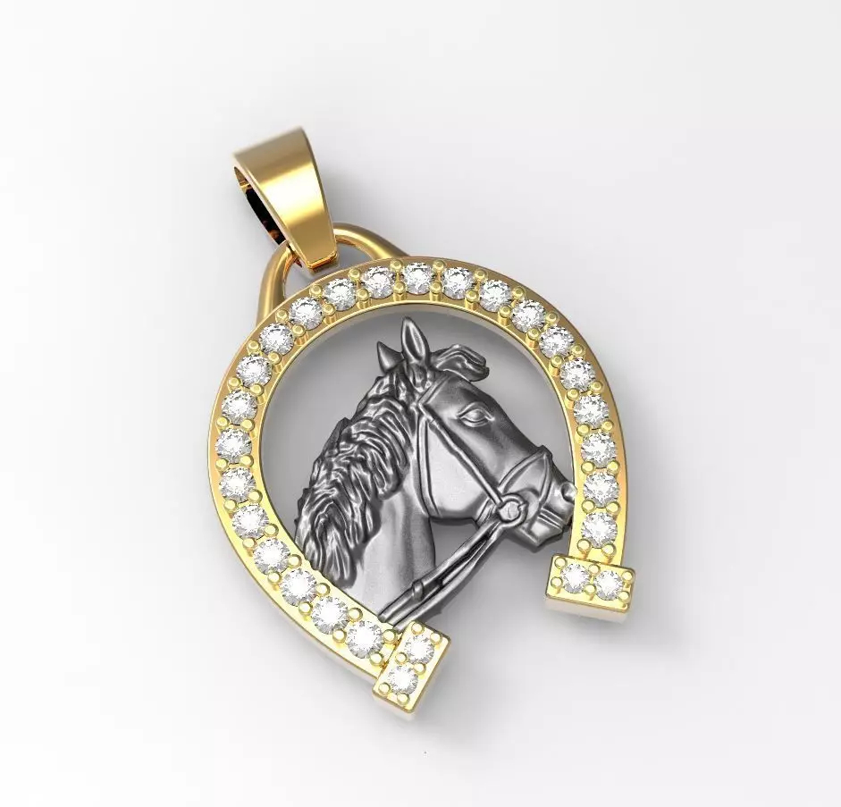Horse Pendant 3D print model_0