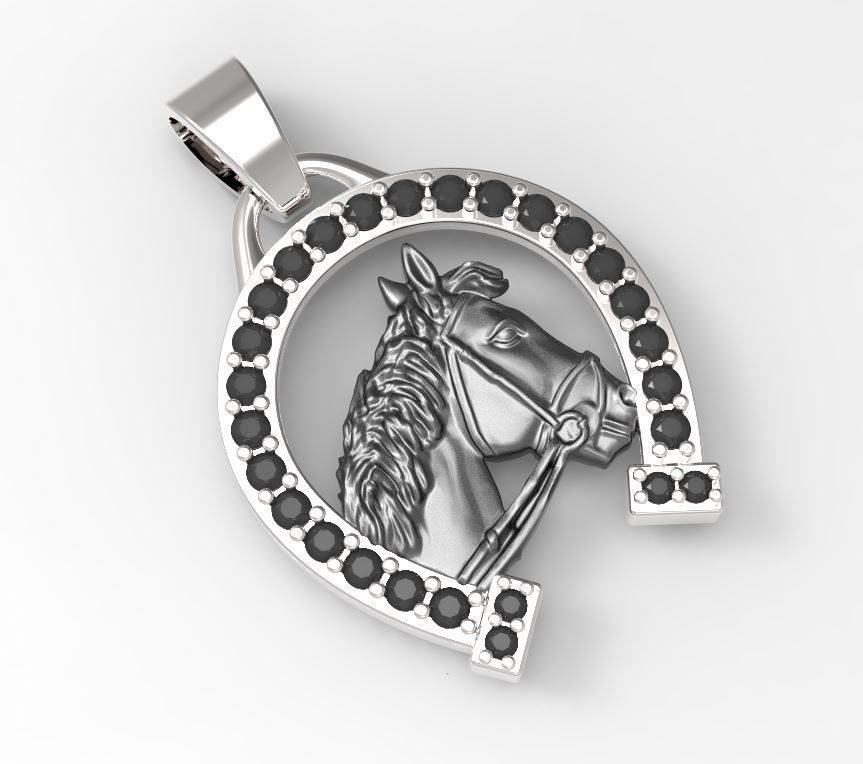 Horse Pendant 3D print model_1