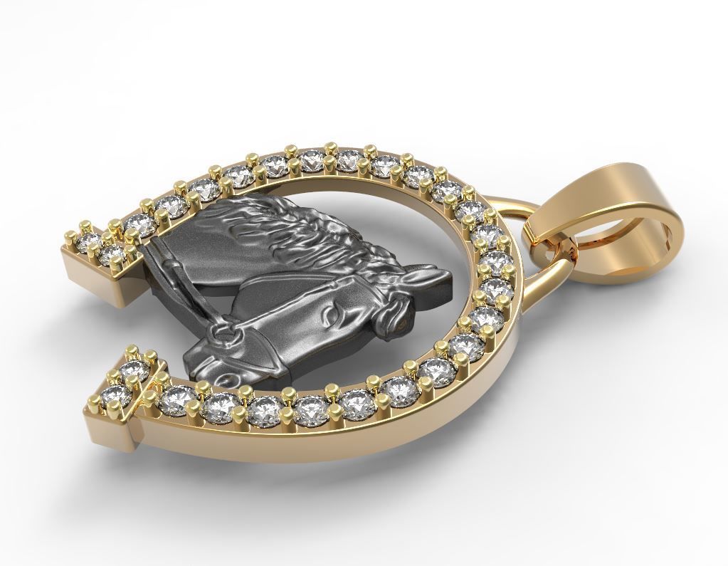 Horse Pendant 3D print model_6