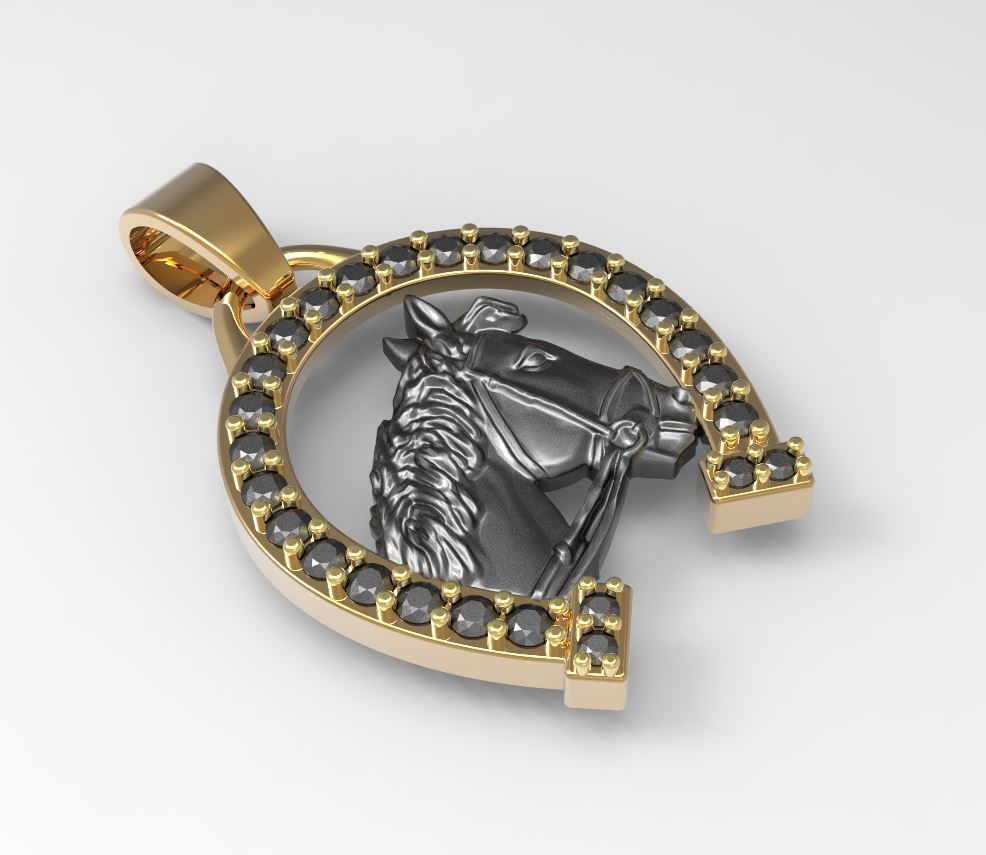 Horse Pendant 3D print model_5