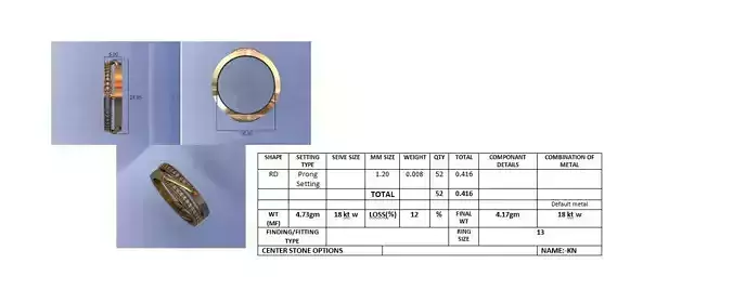 Diamond Band Ring 3D Print Model