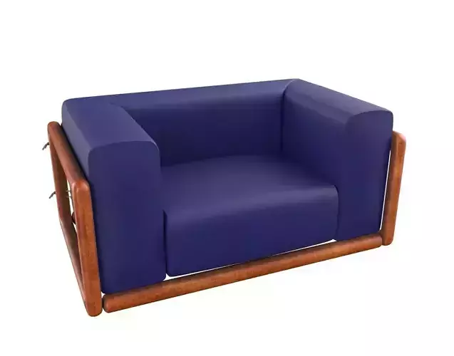 Armchair Modern Sofa No 9 Leather Blue