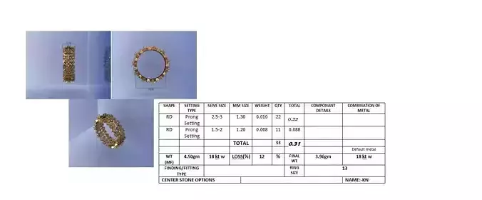 Diamond Band Ring 3D Print Model