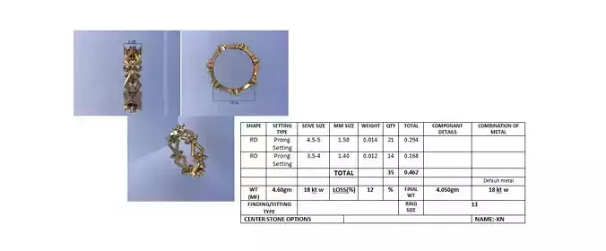 Diamond Band Ring 3D Print Model