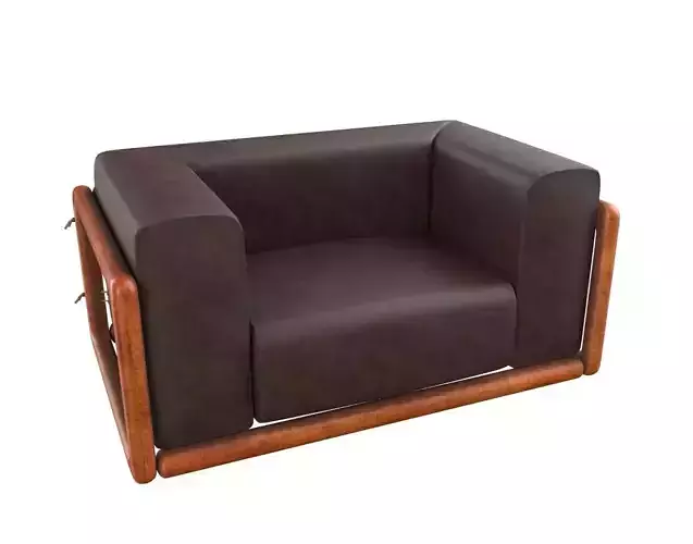 Armchair Modern Sofa No 9 Leather Brown