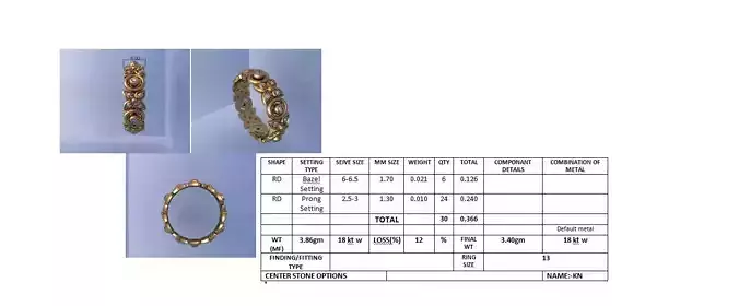 Diamond Band Ring 3D Print Model