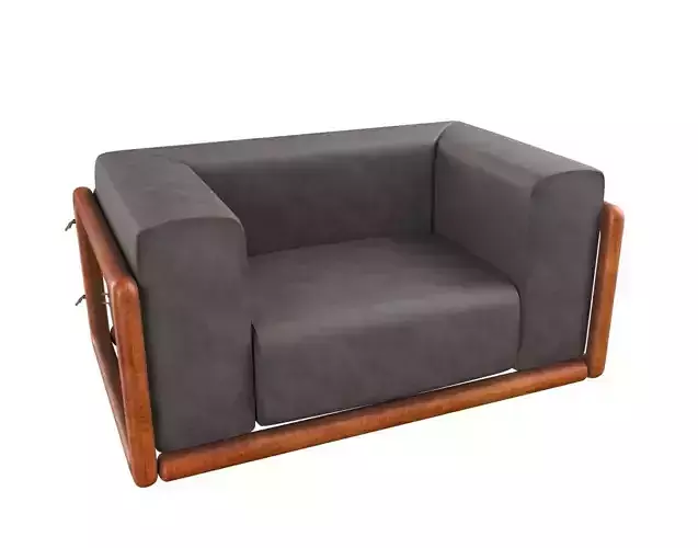 Armchair Modern Sofa No 9 Leather Gray