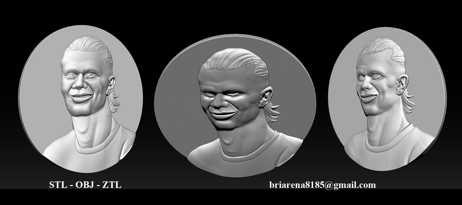 Erling Haaland bust for 3D printing 3D print model_4