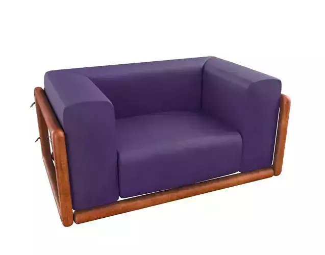 Armchair Modern Sofa No 9 Leather Purple