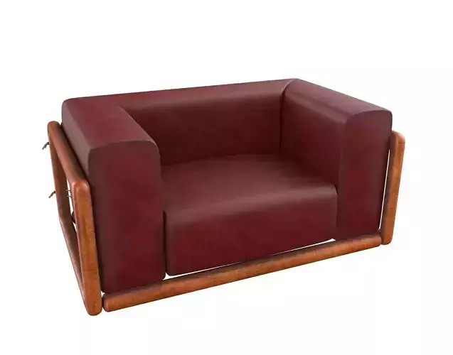 Armchair Modern Sofa No 9 Leather Red