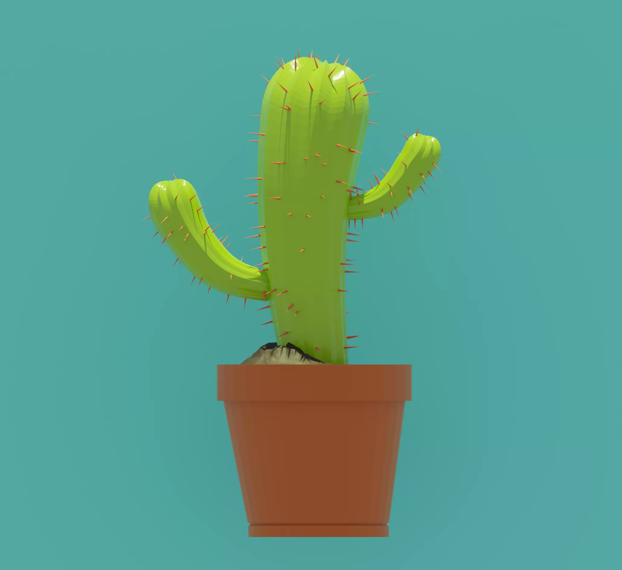 3D CARTOON CACTUS GAMEREADY LOWPOLY MODEL Free low-poly 3D model_0