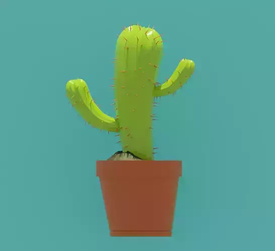 3D CARTOON CACTUS GAMEREADY LOWPOLY MODEL