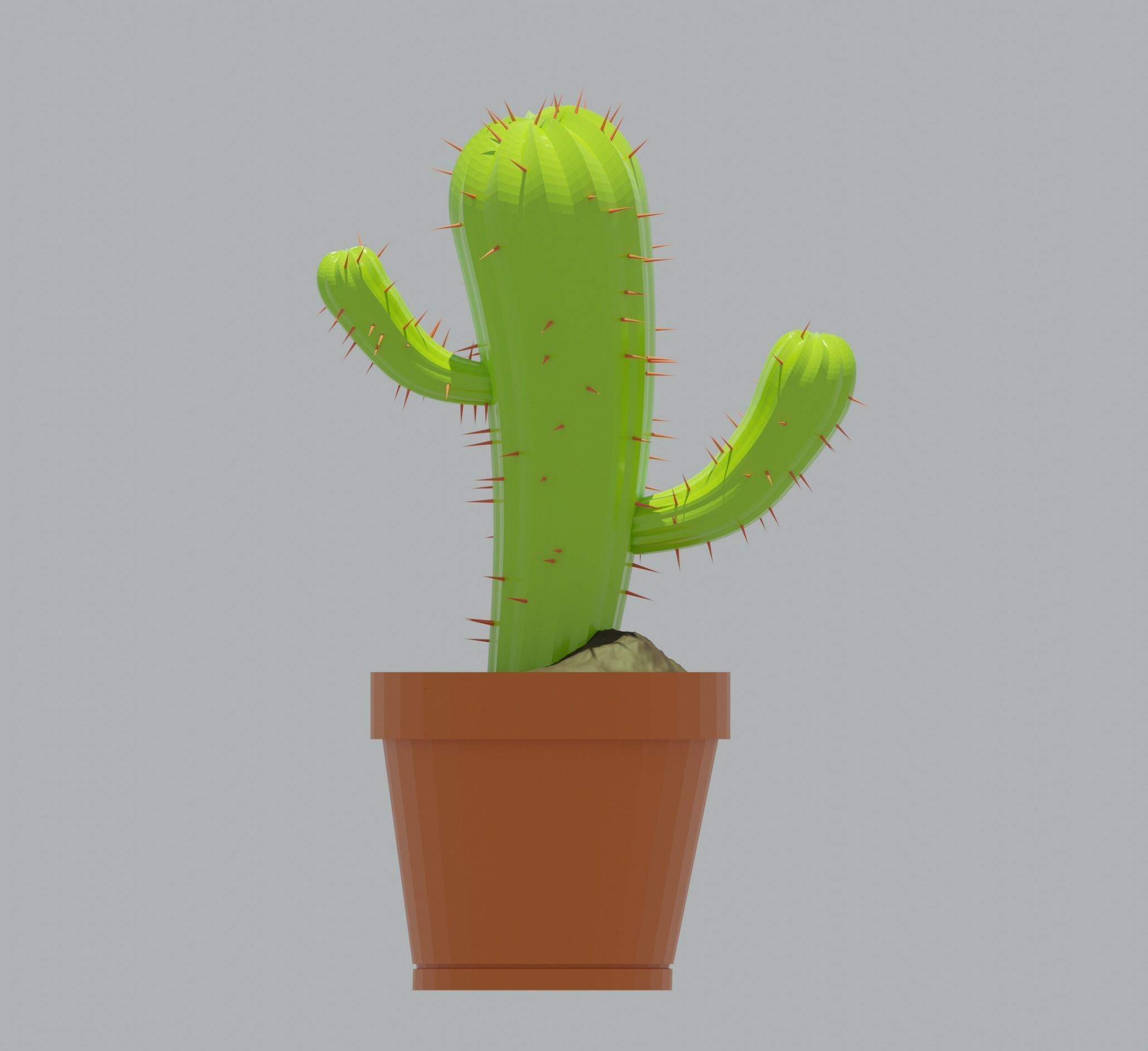 3D CARTOON CACTUS GAMEREADY LOWPOLY MODEL Free low-poly 3D model_3