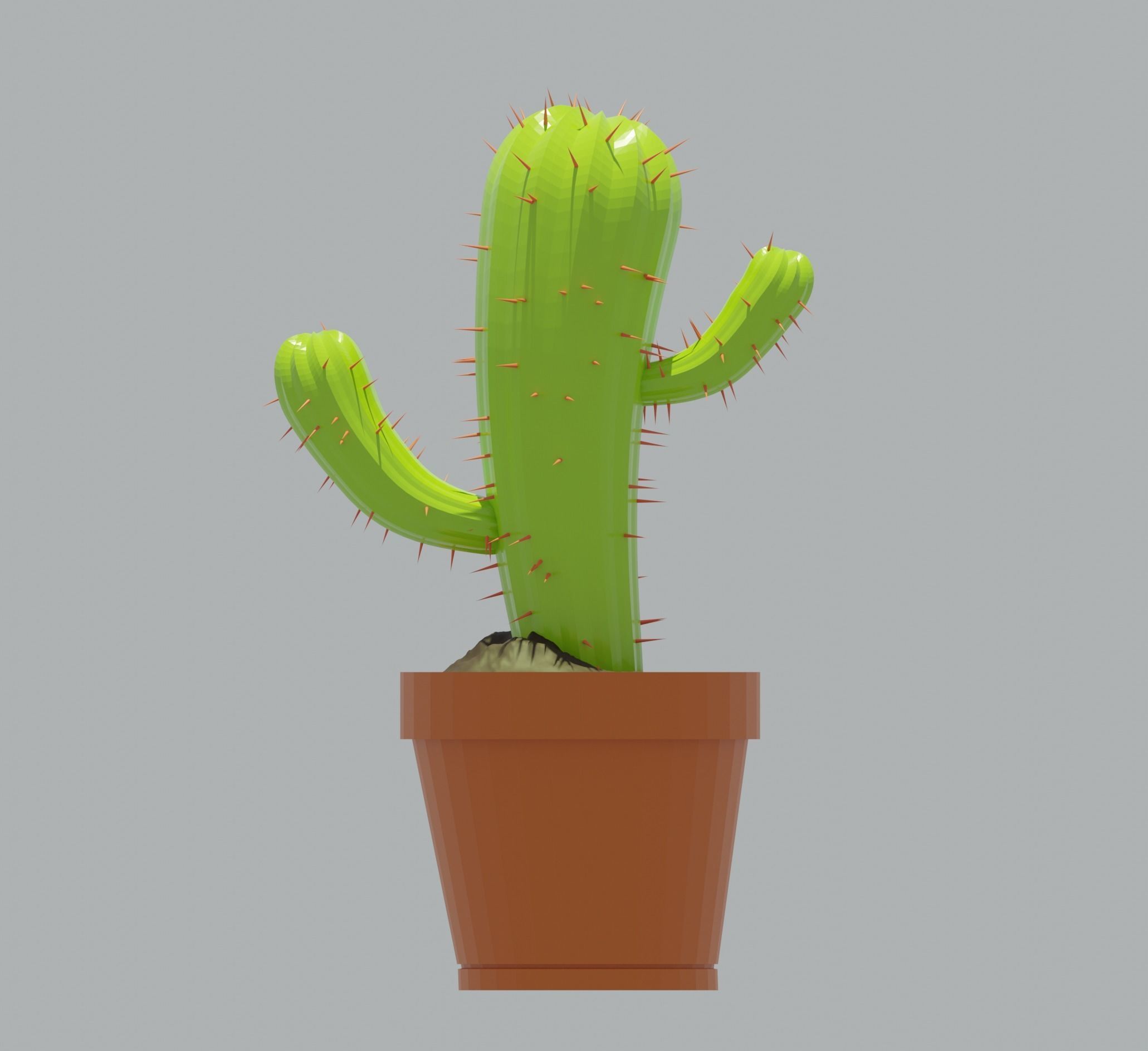 3D CARTOON CACTUS GAMEREADY LOWPOLY MODEL Free low-poly 3D model_1