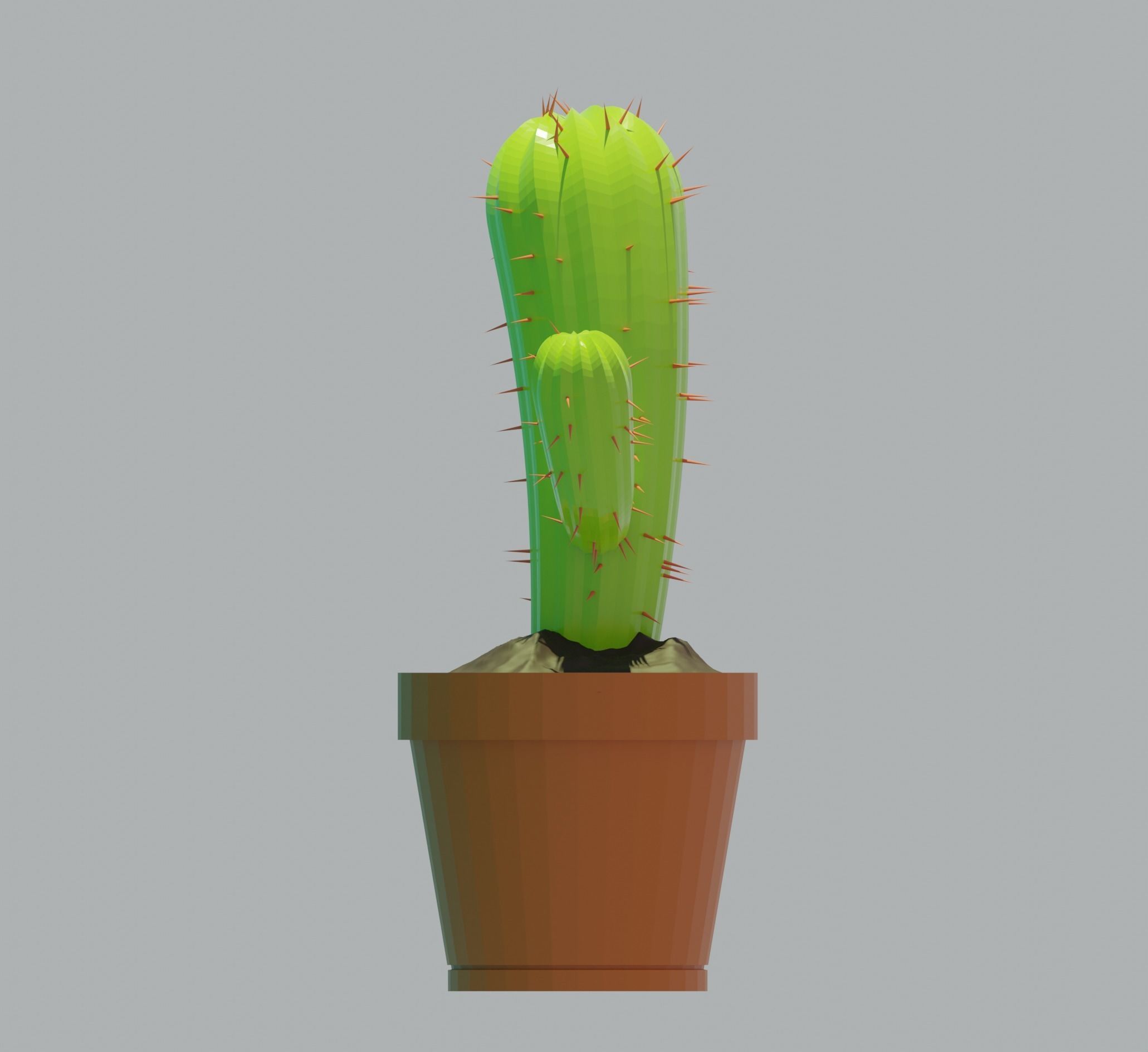 3D CARTOON CACTUS GAMEREADY LOWPOLY MODEL Free low-poly 3D model_2