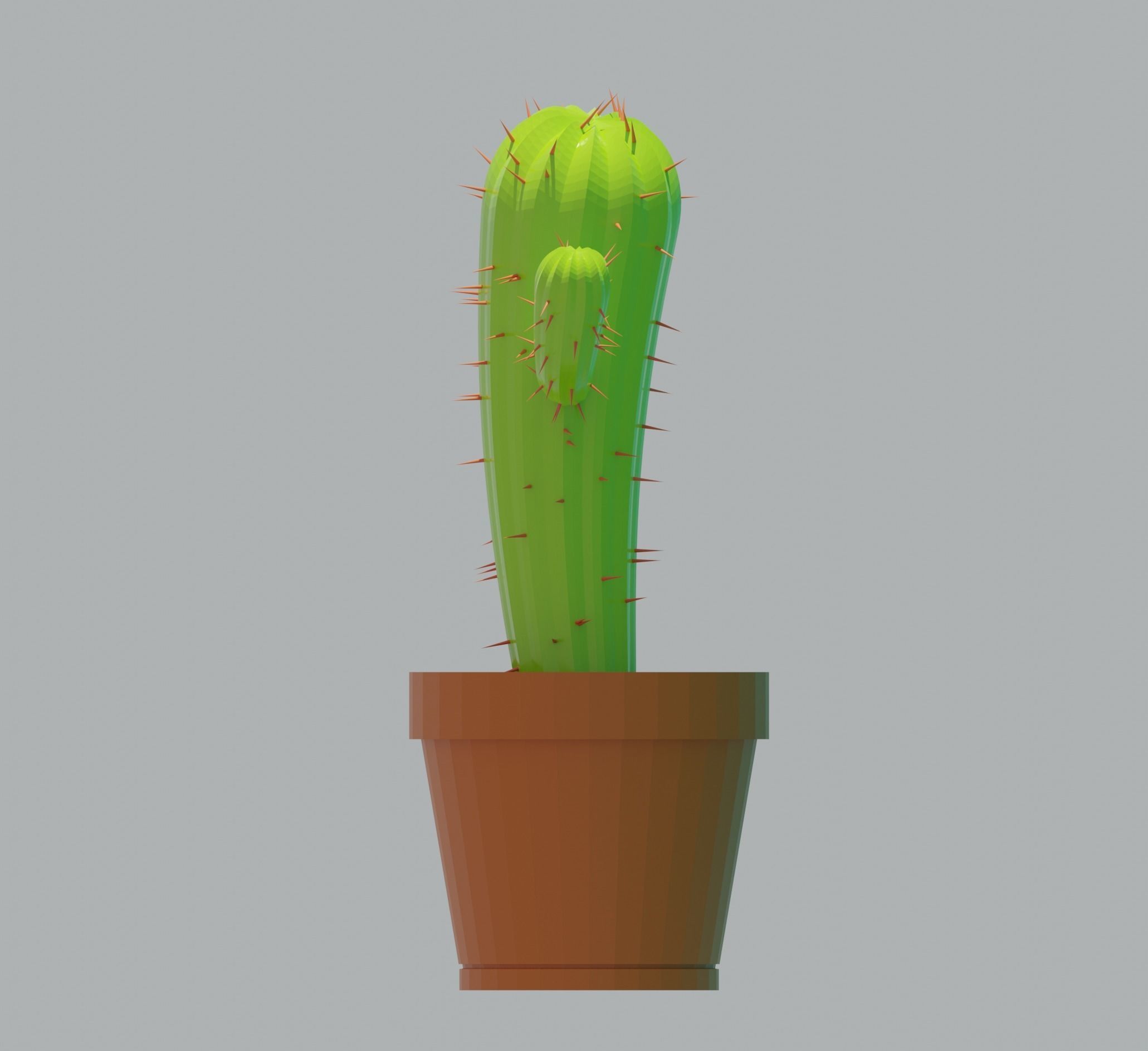 3D CARTOON CACTUS GAMEREADY LOWPOLY MODEL Free low-poly 3D model_4