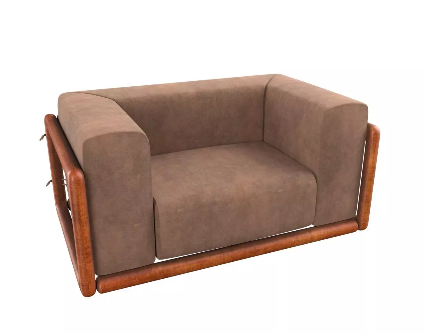Armchair Modern Sofa No 9 Velvet Orange 3D model