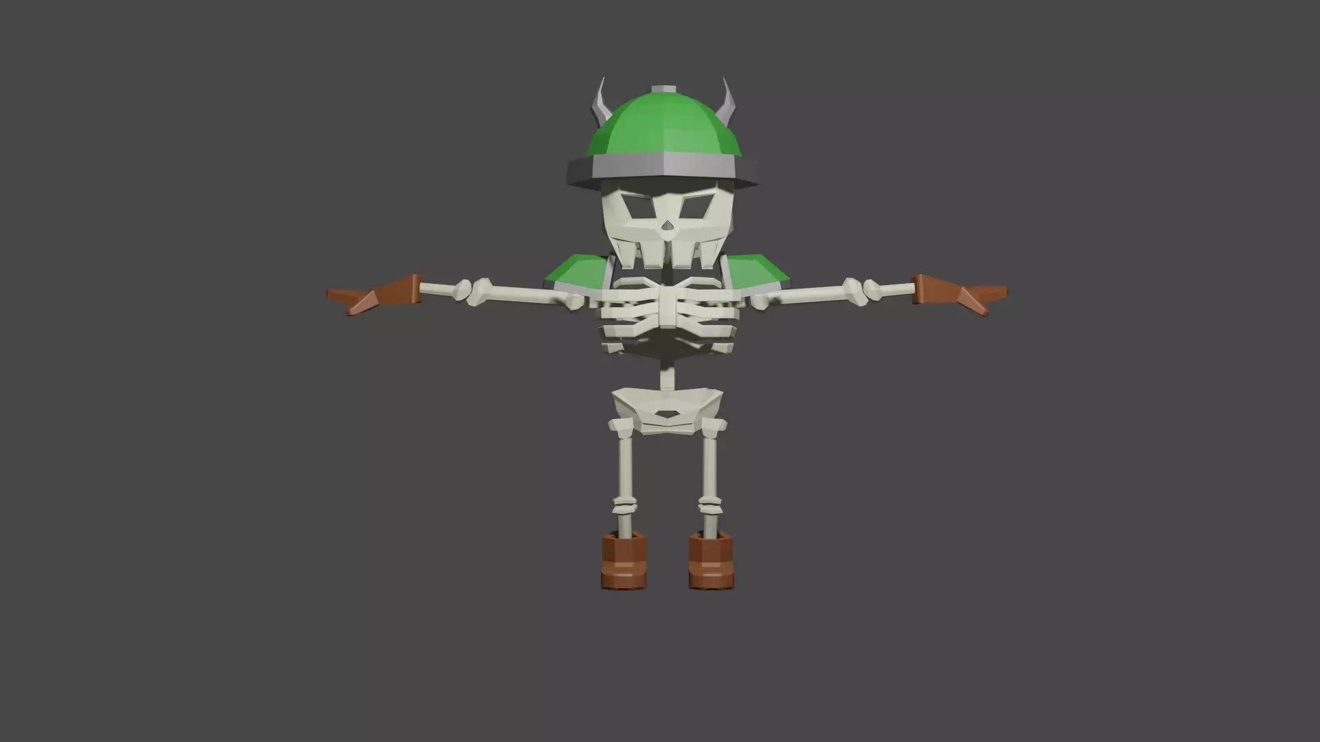 Low Poly Skeleton Warrior-Rigged and Sword Low-poly 3D model_0