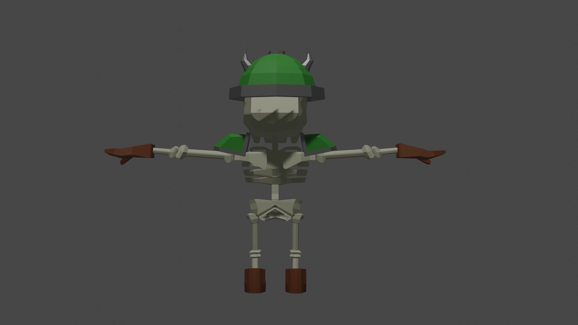 Low Poly Skeleton Warrior-Rigged and Sword Low-poly 3D model_1