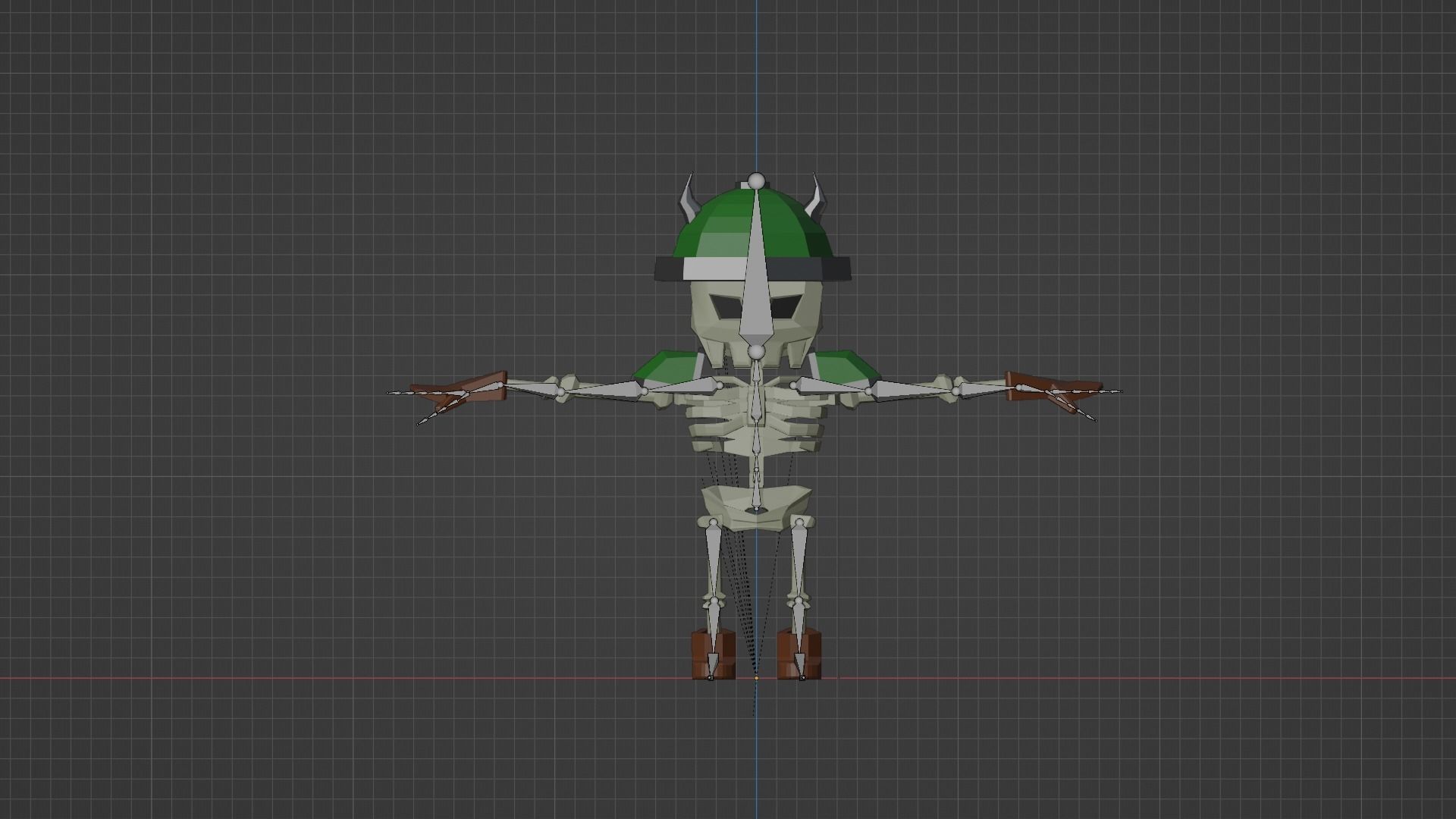 Low Poly Skeleton Warrior-Rigged and Sword Low-poly 3D model_3