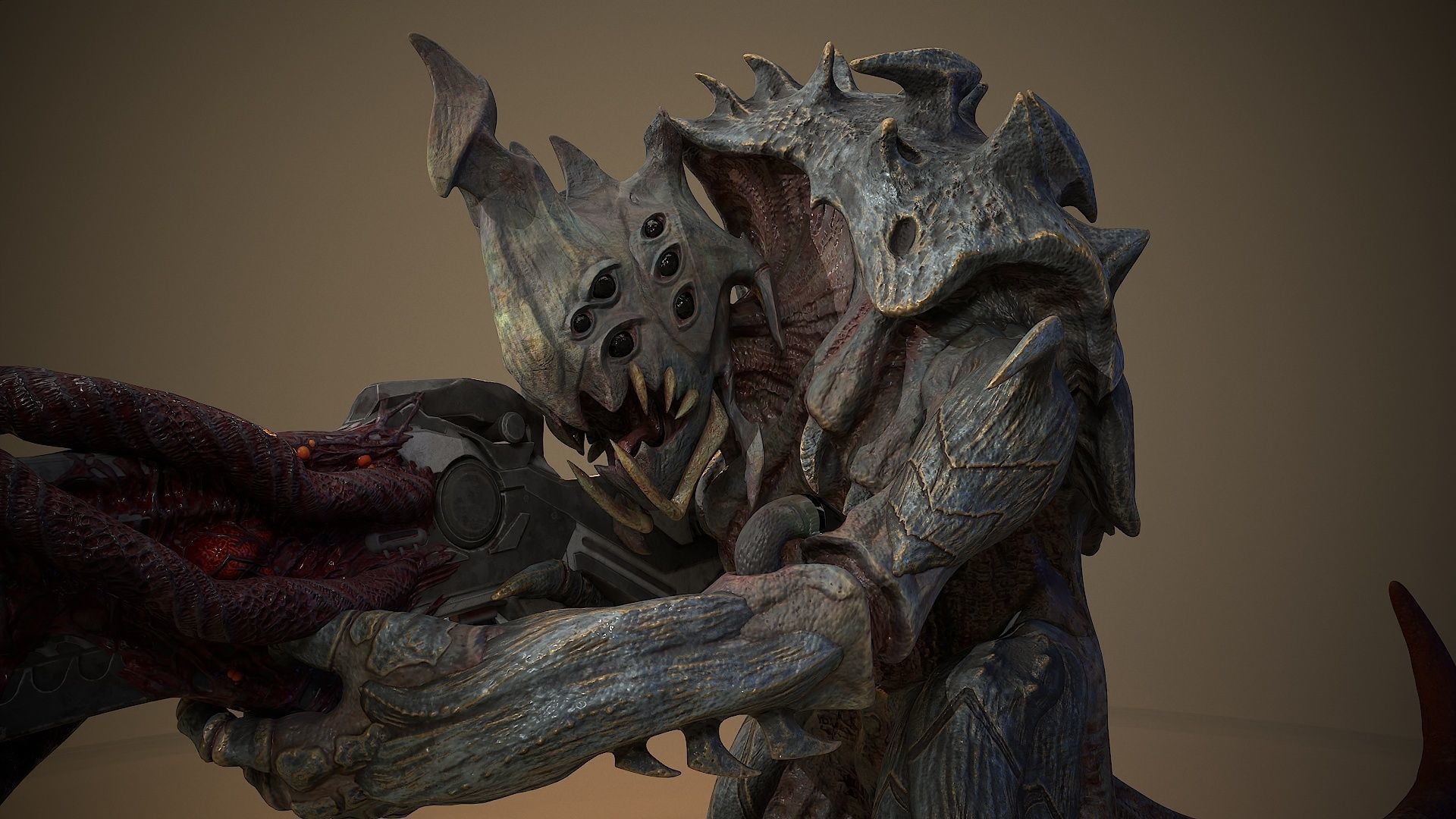 Armored beetle Low-poly 3D model_10