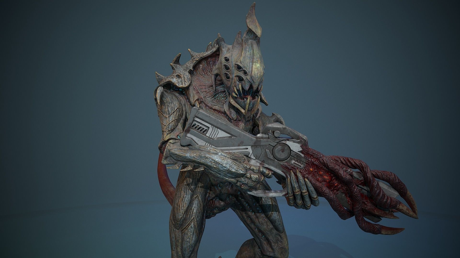 Armored beetle Low-poly 3D model_8