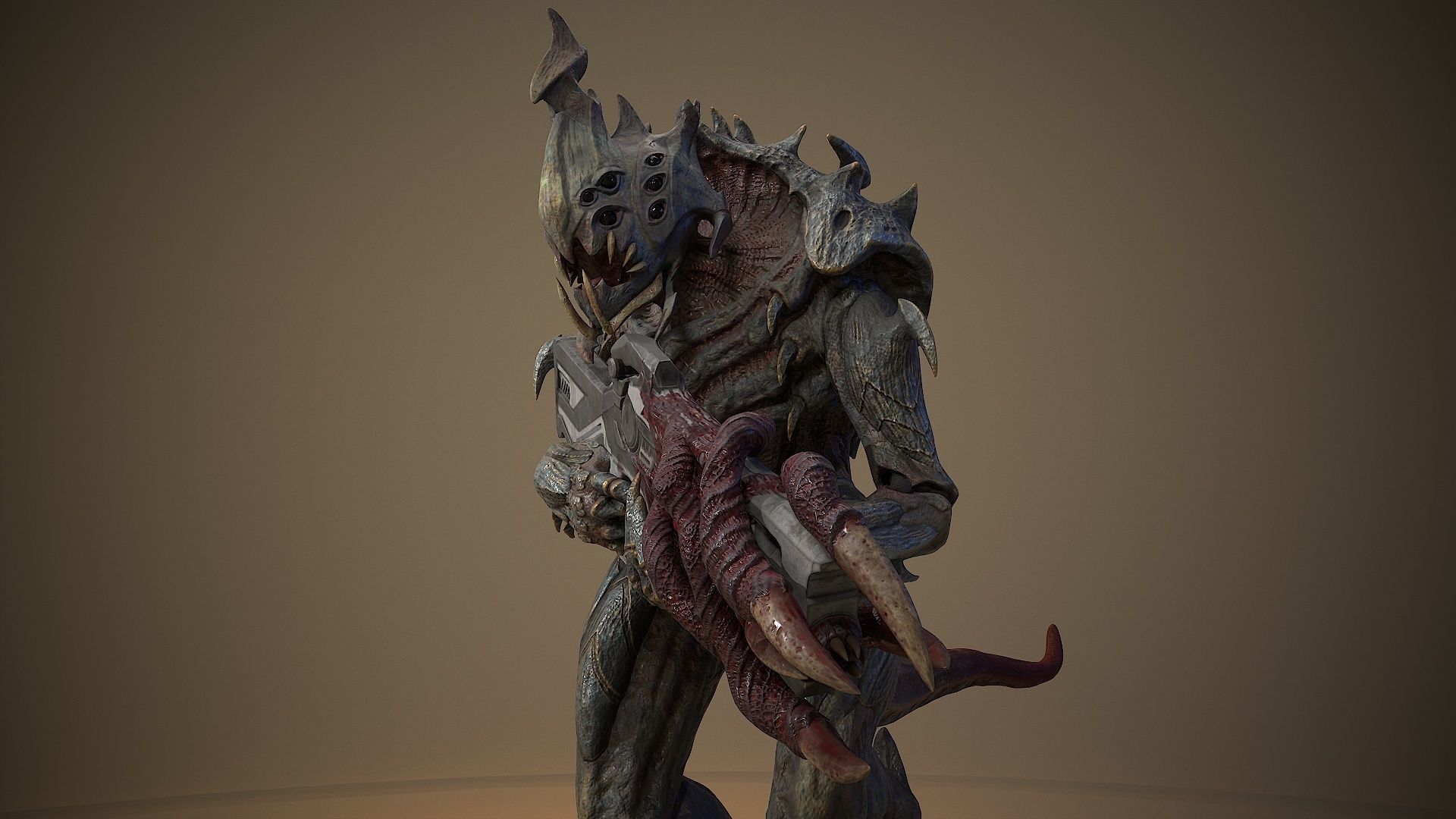 Armored beetle Low-poly 3D model_9