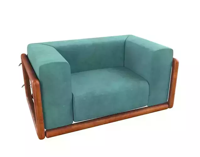 Armchair Modern Sofa No 9 Velvet Turquoise