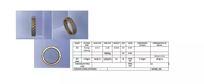 Diamond Band Ring 3D Print Model