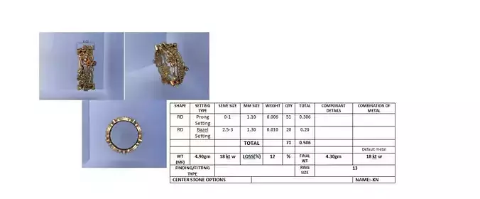 Diamond Band Ring 3D Print Model