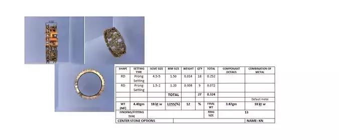 Diamond Band Ring 3D Print Model