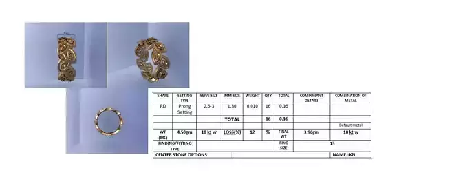 Diamond Band Ring 3D Print Model