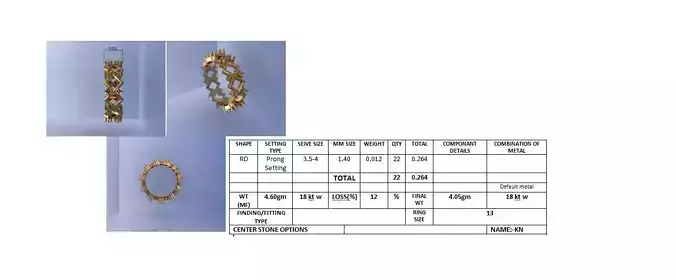 Diamond Band Ring 3D Print Model