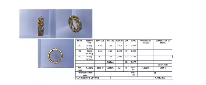 Diamond Band Ring 3D Print Model