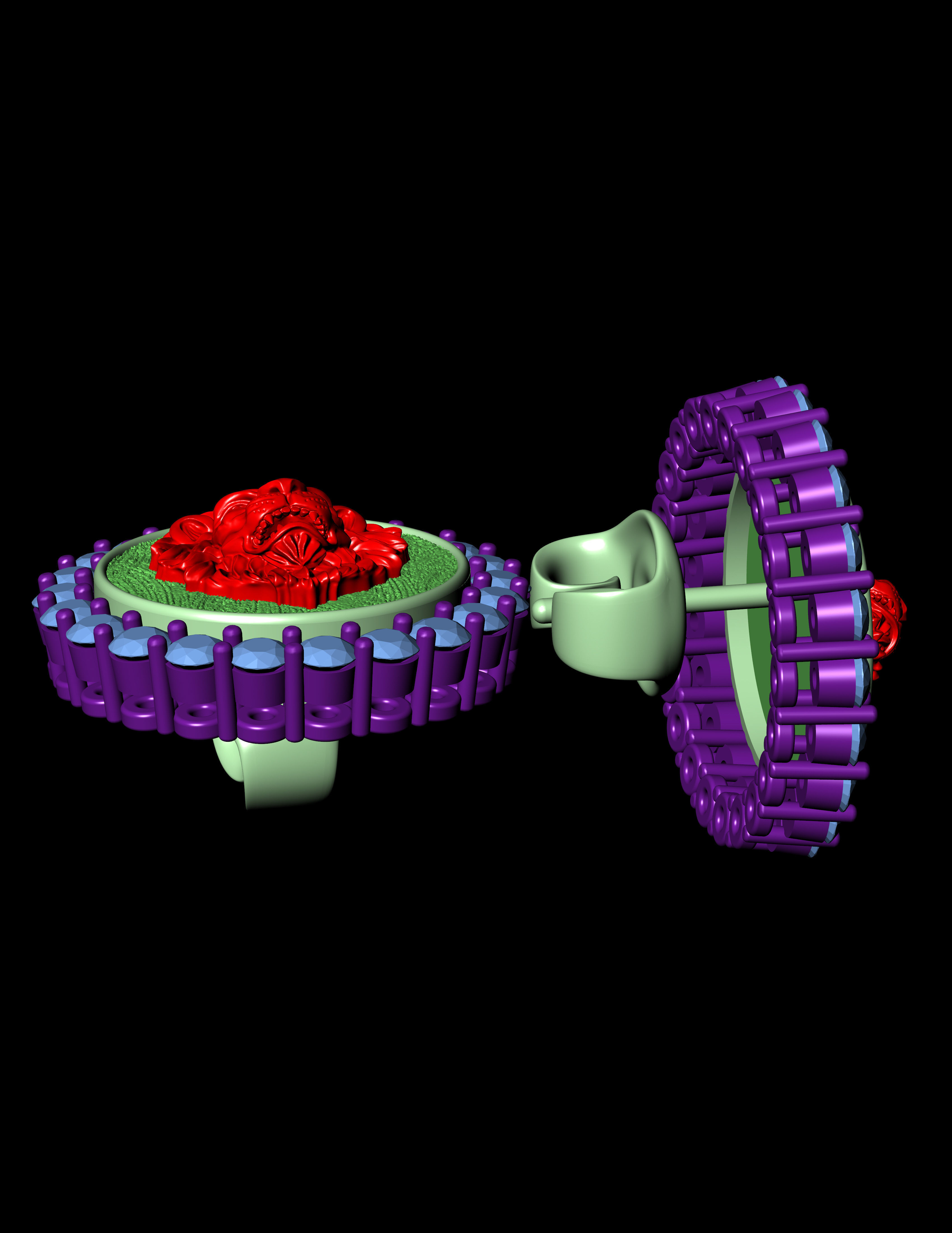 Angry Lion Earring  3D Print Model 3D print model_7